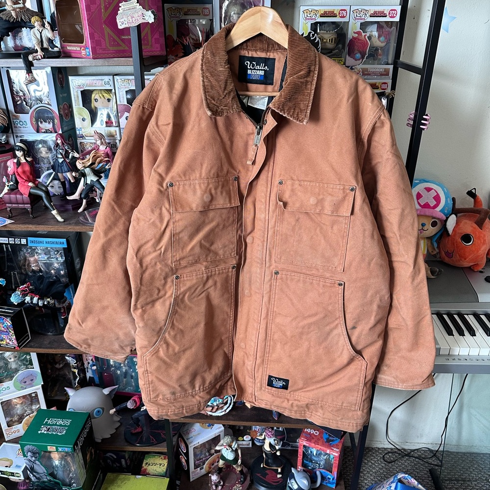 Walls Blizzard Pruf Canvas Work Jacket Men’s XL Brown Corduroy Collar